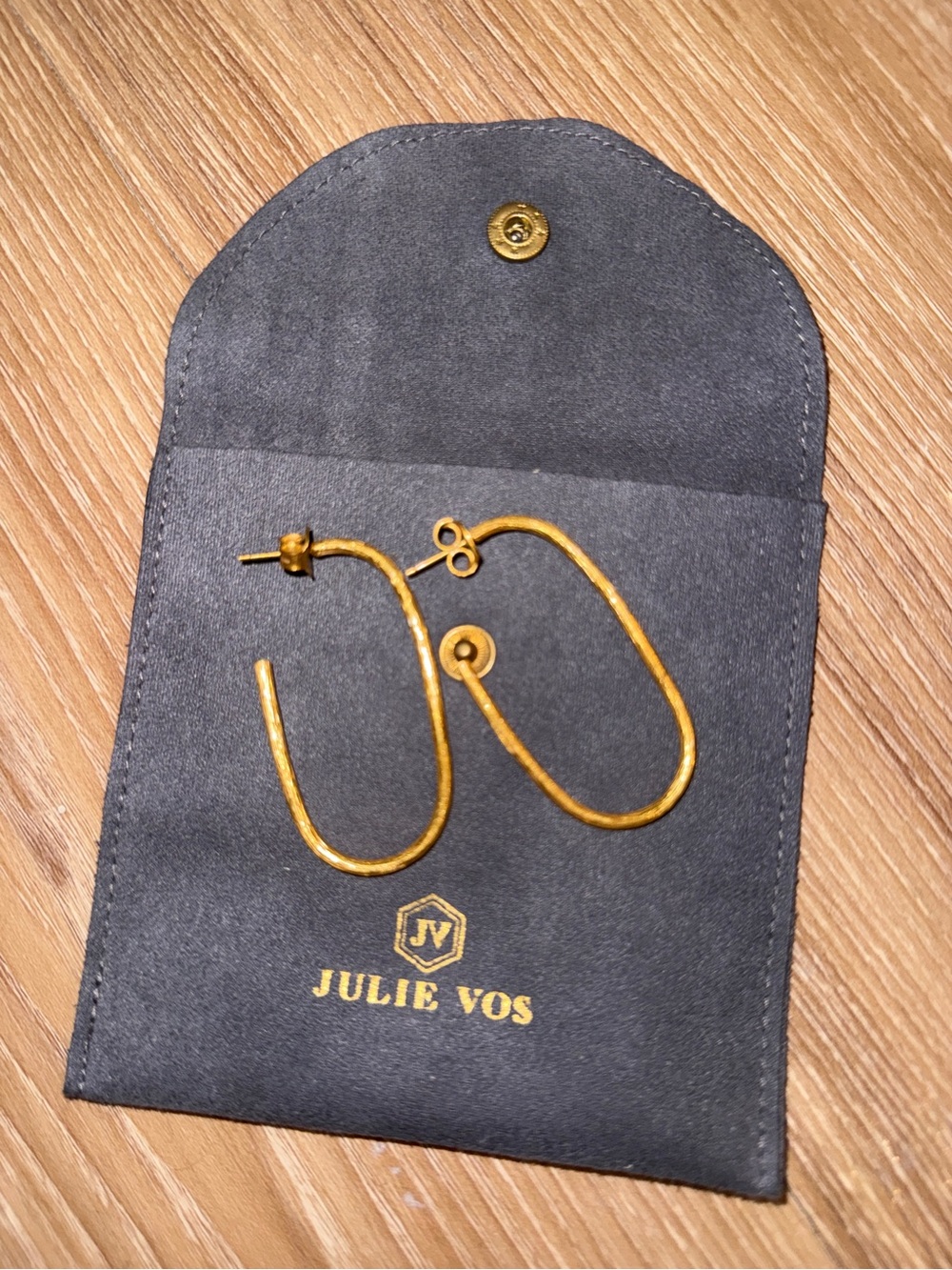 Julie Vos Sculpted Gold Oval Hoop Earrings